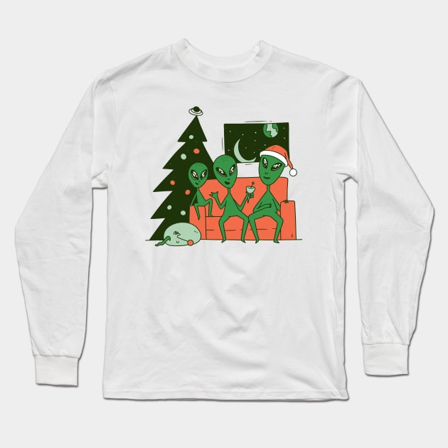 Alien Christmas Long Sleeve T-Shirt by MajorCompany